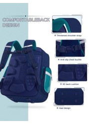 1pc Oxford Cloth School Backpack Lightweight Durable Reflective Strips Multi Compartment Extra Large Capacity Zipper Closure Suitable For Students Work Daily Commute