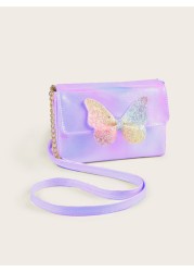 Metallic Glossy Funky Style Shoulder Bag With Butterfly Detailing