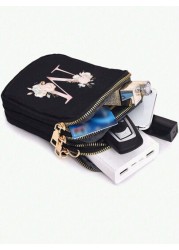 1pc Fashionable And Simple Cross Body Walking Mini Bag Vertical Coin Purse With Mobile Phone Pocket Casual Travel Back To School Gift