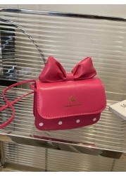 1PC Printed Polka Dot Three Dimensional Bow Underarm Bag Messenger Shoulder Girl s New Fashion Simple Small Square Summer Versatile Commuter Bag Magnetic Design Meet Basic Storage Needs Strong Practic