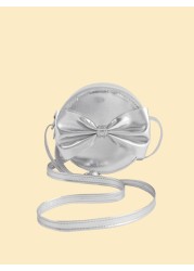 1pc Girls Bowknot Mini Round Crossbody Bag Princess Style Matching Outfit Birthday Gift