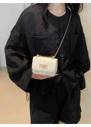 Stylish Woven Fashion Minimalist Small Square Shoulder Crossbody Bag For Girls Casual