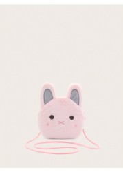 1pc Pink Bunny Mini Cute Crossbody Shoulder Bag For Girls Plush With Zipper Closure Suitable For Daily Use