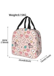 1 Piece Medical Printed Lunch Bag For Work Travel Picnic Unisex Non Food Contact