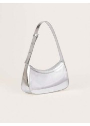 1pc Mirror Silver Handbag Patent Leather Reflective Clutch Shoulder Bag