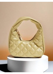 Children s Fashion Embroidered Crescent Moon Shaped Handbag Girls Casual Checkered Coin Purse Lipstick Case Soft Fashionable Pouch Ideal Holiday Gift