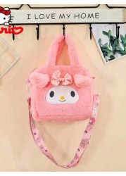 Sanrio Sanrio 1pc Cute Cartoon Character Plush Hand Bag Adjustable 3D Handle Tote Bag For Girls Themed Anime Design Travel Storage Pouch With Soft Padding Strap For Travel Storage Bag Makeup Bag Cosme