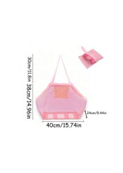 1pc Kids Summer Beach Mesh Bag Waterproof Design For Sand Toys Storage Beach Digging Tool Organizer Net Tote