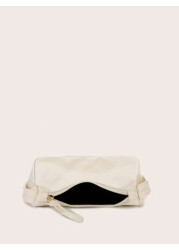 1pc Simple And Stylish Solid Color PU Shoulder Bag