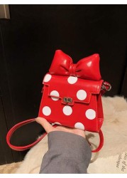 1pc Fashionable And Cute Polka Dot Kelly French Retro High End One Shoulder Crossbody Handheld Mini Lipstick Bag Children s Bag With A Fashionable And Exquisite Polka Dot Shape Of The Small Square Bag