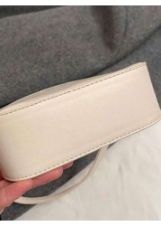 1pc Simple Fashionable Girls Handbag Solid Color PU Leather Letter Shoulder Crossbody Bag