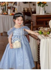 1pc Girls Pearl Drawstring Closure Cute Handbag White Beaded Crossbody Bag Suitable For Spring Summer
