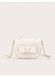 1pc Bow Decor Handbag Shoulder And Crossbody Bag Birthday Gift Suitable For Little Girls