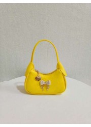 Children Pearl Bow Decoration Handbag Girls Fashion High End Gift Shoulder Bag Princess Mini Wallet Purse