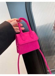 1pc Magnetic Opening And Closing Spring New Korean Cute Mini Bag Crossbody Versatile Casual Handbag Solid Color Versatile Stylish Shoulder Bag Lipstick Bag Coin Bag Suitable For All Occasions Girls Cr