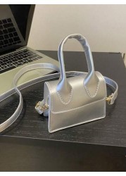1pc Girls Solid Color PU Flap Closure Mini Handbag Retro Fashion Tote Crossbody Shoulder Bag Suitable For Daily Use