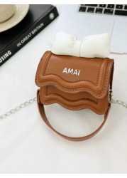 Children s Fashionable Mini Shoulder Bag With Bow Knot Decoration And Chain Strap Crossbody Bag