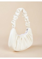 1pc Girls Fashionable Pleated HandheldShoulder Bag Suitable For Daily Outing