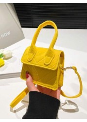 1 Piece Of Magnet Closure Fashionable Diamond Grid Mini Candy Color Handbag Niche Design Highly Attractive Versatile Adjustable Shoulder Strap Shoulder Messenger Bag Suitable For Teenagers To Travel S