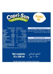 Capri Sun No Added Sugar Orange Mix Juice 200ml Pack of 10
