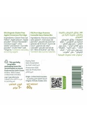 Earth Goods Organic Gluten Free Apple Cinnamon Porridge 60g