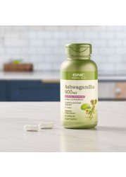 GNC Herbal Plus Ashwagandha 600mg, 60 Capsules, Supports a Healthy Response to Stress