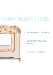 Dream On Me Zodiak Portable Playard with Carry Bag Shoulder Strap Beige
