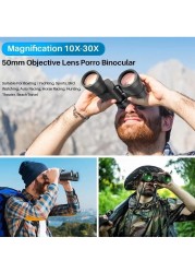 Dual Zoom Powerful Binoculars Long Range Spyglass Bak4 Prism Monocular Hunting For Camping Equipment