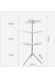 FITTO 3-Tier Rotating Clothes and Towel Organizer Dry Rack, Indoor/Outdoor Laundry Dryer, Space-Saving, Adjustable, Durable for Patio and Home Use