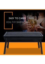 Portable Charcoal Barbecue Grill Foldable Stainless Steel BBQ Grill for Outdoor Camping Household Cooking Picnics Lightweight Durable Compact BBQ Equipment
