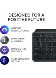 لوحة مفاتيح MX Keys S المتقدمة اللاسلكية المضيئة (الجرافيت) لوحة مفاتيح تخطيط إنجليزية دولية أمريكية لأجهزة الكمبيوتر التي تعمل بنظام Windows وLinux وChrome وMac