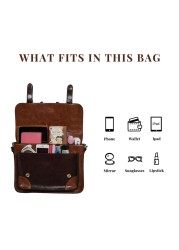 ECOSUSI Briefcase for Women Vintage Crossbody Messenger Bag Satchel Purse Handbag Coffee