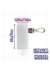 VCASE LipBalm Holder with Keychain Lipstick Holder Keychain Lip Gloss Holder Keychain Never Lose Your Lip Balm Lip Gloss or Lipstick with Cute Elastic Lip Balm Keychain Holder White