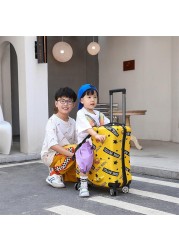 Kids Ride-On Travel Suitcase with Wheels - Spinner Carry-On Trolley Case with Password Lock, Universal Wheels for Ages 1-6