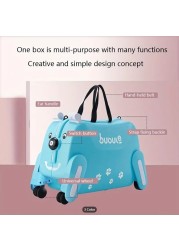 Children&#39;s Ride-On Suitcase with Wheels - Cute Cartoon Rolling Luggage for Kids, Travel &amp; Outdoor Fun(Yellow)