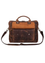 Leather briefcase 16 Inch Laptop Messenger Bags for Men and Women Best Office Briefcase Satchel Bag