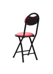 Padded Folding Stool Office Chair with Backrest &ndash; Folding High Chair for Kitchen, Dining, Bar, and Office Use &ndash; Comfortable Seat for Home and Work
