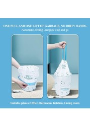 Trash bags with Drawstring and Break point, Heavy-duty garbage bags for Office, Bathroom, Kitchen, Living room, Ideal for medium-sized bins, 100 Counts 45x50cm (White)