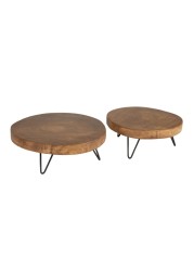 Creative CoOp Decorative Paulownia Wood Pedestal Dark Brown