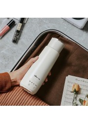 Bear 300ml Electric Kettle Four Temperature 300W Travel Electric Kettle Double Layer 304 Stainless Steel Liner Portable Small Quick Heating Insulation Cup, Beige