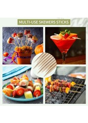 LAVISH Natural Bamboo Skewers, 100-Pack, 12-Inch Wooden Sticks for BBQ, Grilling, Kabobs, Fruit, Appetizers, Cocktail, Chocolate Fountain &amp; Crafts