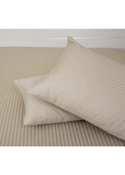Generic 2-Piece Hotel Linen 100% Cotton 250Tc 1cm Stripe Pillow Cover Set Cotton Stone 50X75cm