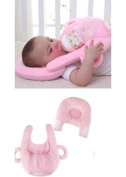 Comfortable Baby Feeding Pillow with Bottle Holder Pocket - Ergonomic Nursing Cushion for Breastfeeding and Bottle-Feeding, Hypoallergenic Infant Support Pillow&quot; Pink