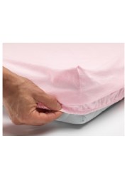 Fitted Sheet For Cot Pack Of 2 White/Pink 60X120cm