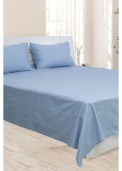 Deyarco Princess Flat Sheet 2pc-Fabric: Cotton Poly Easy Iron - Color: Lt. Blue -Size: Single 170X240cm + 1 Pillowcase Size: 50X75cm