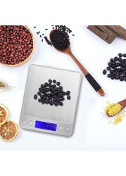 Kitchen Scales Digital, Stainless Steel Panel 0.01 G-1000g Mini Pocket Square Shape electronic balance