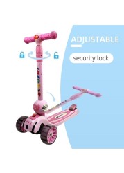 Generic Multifunction Foldable Kids Scooter 3 Wheels Scooter For Kids, Adjustable Handlebars, Light Wheels With Scooters, Gifts 3-8 Years Old