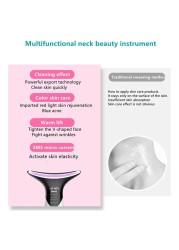 Vibration Face Neck Lifting Massager LED Photon Therapy Skin Tighten Anti-Wrinkle Remove skin Lifting Massager Skin Care Tools Beauty Device Reduce Double Chin