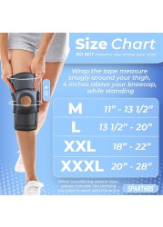 Sparthos Knee Brace Relieves ACL MCL Meniscus Tear Arthritis Tendonitis Pain Open Patellar Design with Dual Hinged Support Compression for Running Working Out For Men and Women Medium