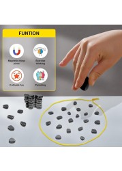 WHITE GAINS Magnetic Chess Set, 1-4 Player Portable Strategy Board Game, Educational Checkers &amp; Family Battle Chess, Travel-Friendly Magnetic Game with Storage Bag, Perfect Gift for Kids &amp; Adults